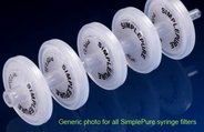 SimplePure syringe filter, hydrophobic PTFE, 13mm Ø, 0.45µm, with prefilter. Pack of 100